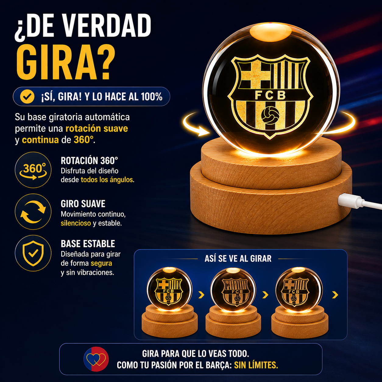 Lámpara del Barça que Ilumina tu Espacio