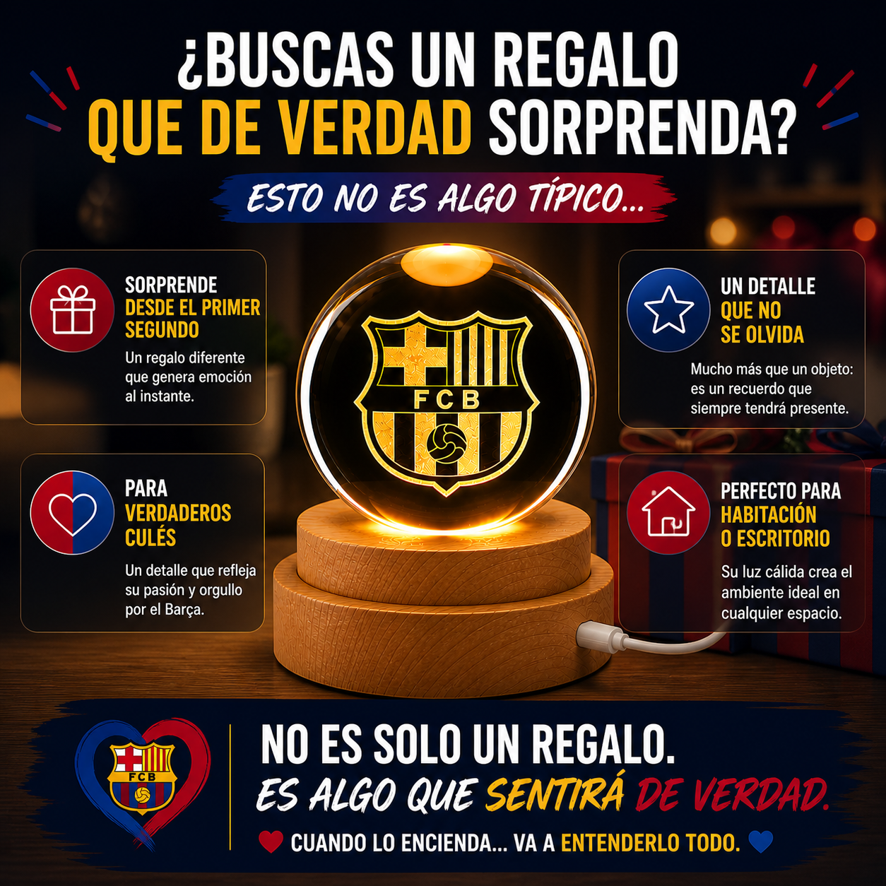 Lámpara del Barça que Ilumina tu Espacio